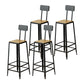 Armless Dining Stool Contemporary Bar Stool with Black Metal Base 4 Piece Set Non-Upholstered Square Clearhalo 'Bar Furniture' 'Bar Stools' 'bar_stools' 'furn' 'furn_bar_stools' 'Furniture' 'Kitchen & Dining Furniture' 7016427