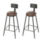 Armless Dining Stool Contemporary Bar Stool with Black Metal Base 2 Piece Set Upholstered Round Clearhalo 'Bar Furniture' 'Bar Stools' 'bar_stools' 'furn' 'furn_bar_stools' 'Furniture' 'Kitchen & Dining Furniture' 7016431