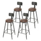Armless Dining Stool Contemporary Bar Stool with Black Metal Base 4 Piece Set Upholstered Round Clearhalo 'Bar Furniture' 'Bar Stools' 'bar_stools' 'furn' 'furn_bar_stools' 'Furniture' 'Kitchen & Dining Furniture' 7016432