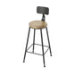 Armless Dining Stool Contemporary Bar Stool with Black Metal Base 1 Piece Non-Upholstered Round Clearhalo 'Bar Furniture' 'Bar Stools' 'bar_stools' 'furn' 'furn_bar_stools' 'Furniture' 'Kitchen & Dining Furniture' 7016435