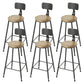 Armless Dining Stool Contemporary Bar Stool with Black Metal Base 6 Piece Set Non-Upholstered Round Clearhalo 'Bar Furniture' 'Bar Stools' 'bar_stools' 'furn' 'furn_bar_stools' 'Furniture' 'Kitchen & Dining Furniture' 7016438