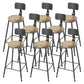 Armless Dining Stool Contemporary Bar Stool with Black Metal Base 8 Piece Set Non-Upholstered Round Clearhalo 'Bar Furniture' 'Bar Stools' 'bar_stools' 'furn' 'furn_bar_stools' 'Furniture' 'Kitchen & Dining Furniture' 7016439