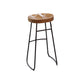 Armless Dining Stool Contemporary Bar Stool with Black Metal Base 1 Piece Non-Upholstered Saddle Clearhalo 'Bar Furniture' 'Bar Stools' 'bar_stools' 'furn' 'furn_bar_stools' 'Furniture' 'Kitchen & Dining Furniture' 7016440