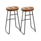 Armless Dining Stool Contemporary Bar Stool with Black Metal Base 2 Piece Set Non-Upholstered Saddle Clearhalo 'Bar Furniture' 'Bar Stools' 'bar_stools' 'furn' 'furn_bar_stools' 'Furniture' 'Kitchen & Dining Furniture' 7016441