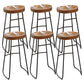 Armless Dining Stool Contemporary Bar Stool with Black Metal Base 6 Piece Set Non-Upholstered Saddle Clearhalo 'Bar Furniture' 'Bar Stools' 'bar_stools' 'furn' 'furn_bar_stools' 'Furniture' 'Kitchen & Dining Furniture' 7016443