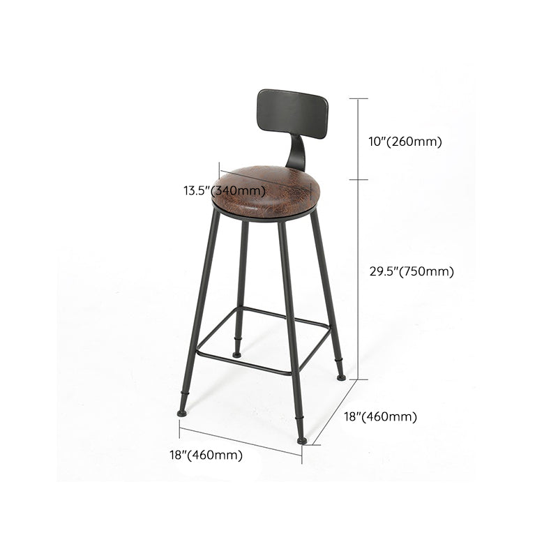 Armless Dining Stool Contemporary Bar Stool with Black Metal Base Clearhalo 'Bar Furniture' 'Bar Stools' 'bar_stools' 'furn' 'furn_bar_stools' 'Furniture' 'Kitchen & Dining Furniture' 7016445