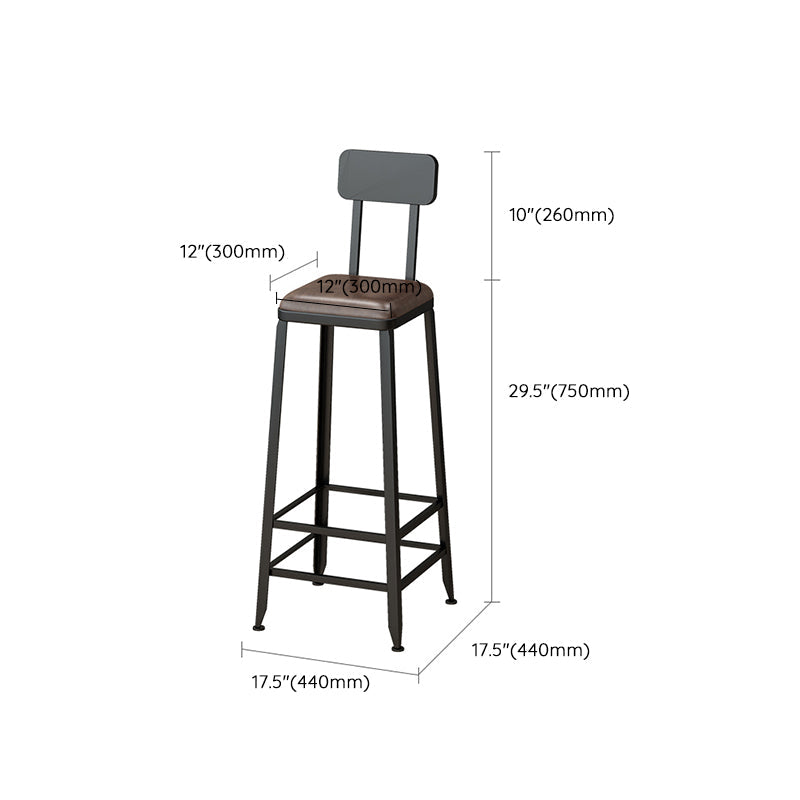 Armless Dining Stool Contemporary Bar Stool with Black Metal Base Clearhalo 'Bar Furniture' 'Bar Stools' 'bar_stools' 'furn' 'furn_bar_stools' 'Furniture' 'Kitchen & Dining Furniture' 7016446