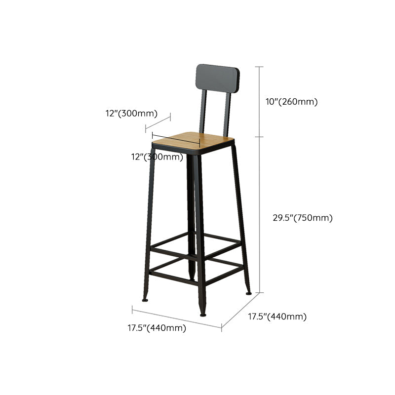 Armless Dining Stool Contemporary Bar Stool with Black Metal Base Clearhalo 'Bar Furniture' 'Bar Stools' 'bar_stools' 'furn' 'furn_bar_stools' 'Furniture' 'Kitchen & Dining Furniture' 7016448