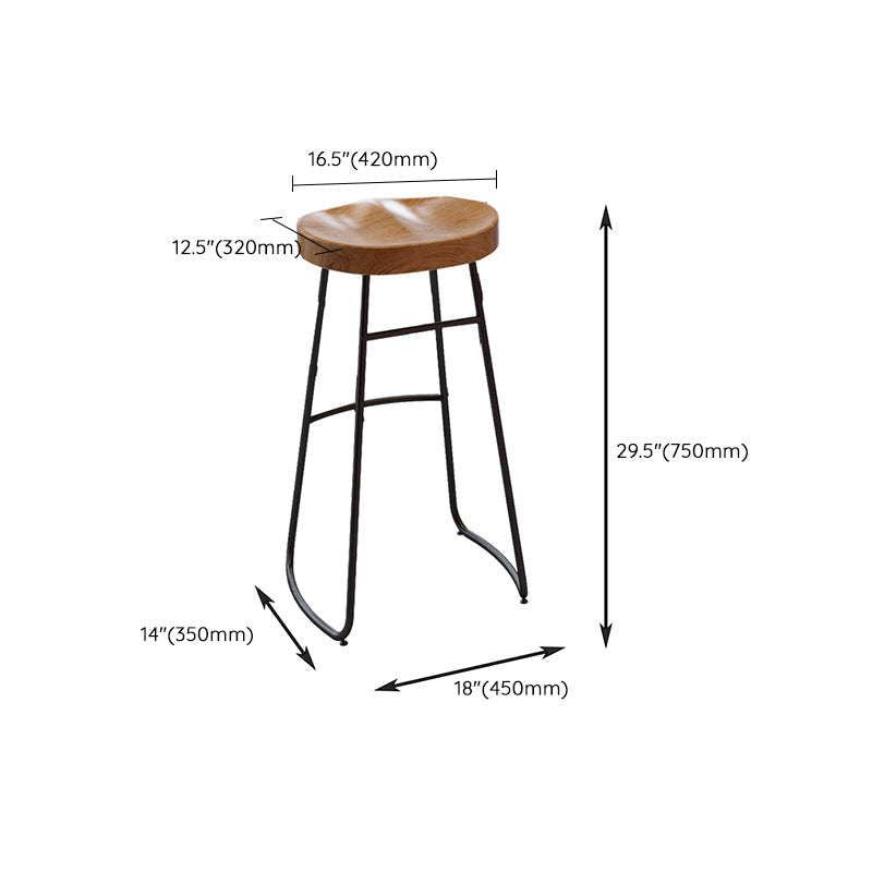 Armless Dining Stool Contemporary Bar Stool with Black Metal Base Clearhalo 'Bar Furniture' 'Bar Stools' 'bar_stools' 'furn' 'furn_bar_stools' 'Furniture' 'Kitchen & Dining Furniture' 7016449
