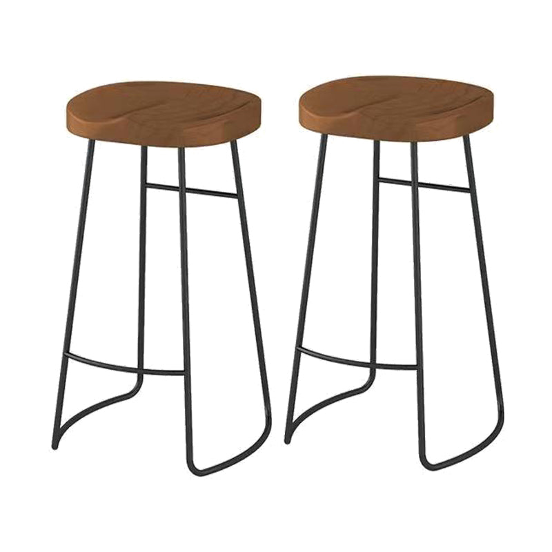 Solid Wood Dining Stool Modern Backless Bar Stool with Footrest 2 Piece Set Clearhalo 'Bar Furniture' 'Bar Stools' 'bar_stools' 'furn' 'furn_bar_stools' 'Furniture' 'Kitchen & Dining Furniture' 7016452