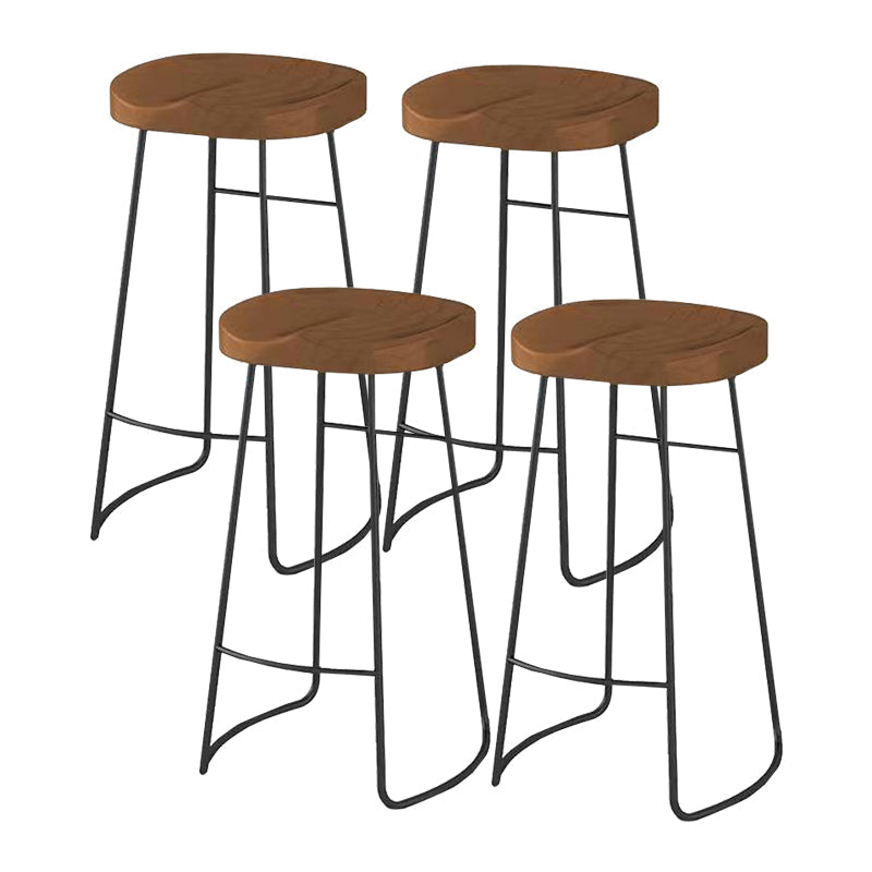Solid Wood Dining Stool Modern Backless Bar Stool with Footrest 4 Piece Set Clearhalo 'Bar Furniture' 'Bar Stools' 'bar_stools' 'furn' 'furn_bar_stools' 'Furniture' 'Kitchen & Dining Furniture' 7016454