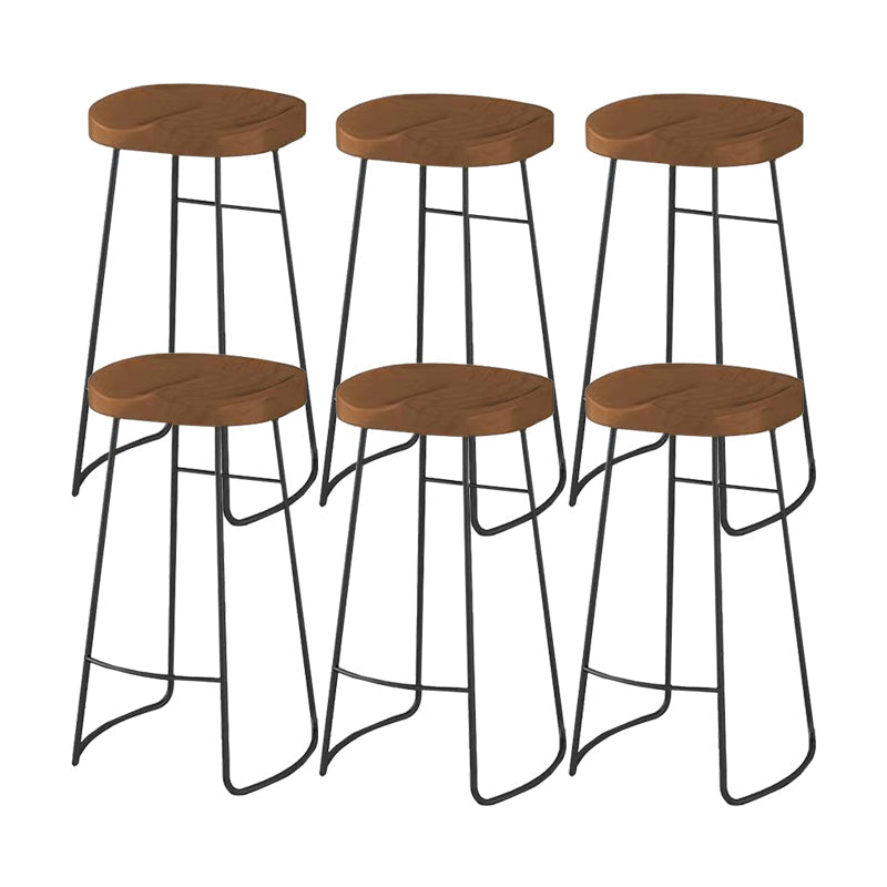 Solid Wood Dining Stool Modern Backless Bar Stool with Footrest 6 Piece Set Clearhalo 'Bar Furniture' 'Bar Stools' 'bar_stools' 'furn' 'furn_bar_stools' 'Furniture' 'Kitchen & Dining Furniture' 7016456