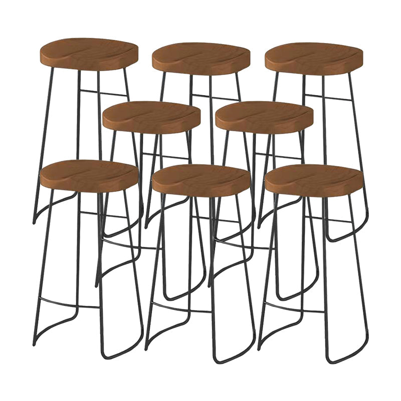 Solid Wood Dining Stool Modern Backless Bar Stool with Footrest 8 Piece Set Clearhalo 'Bar Furniture' 'Bar Stools' 'bar_stools' 'furn' 'furn_bar_stools' 'Furniture' 'Kitchen & Dining Furniture' 7016458