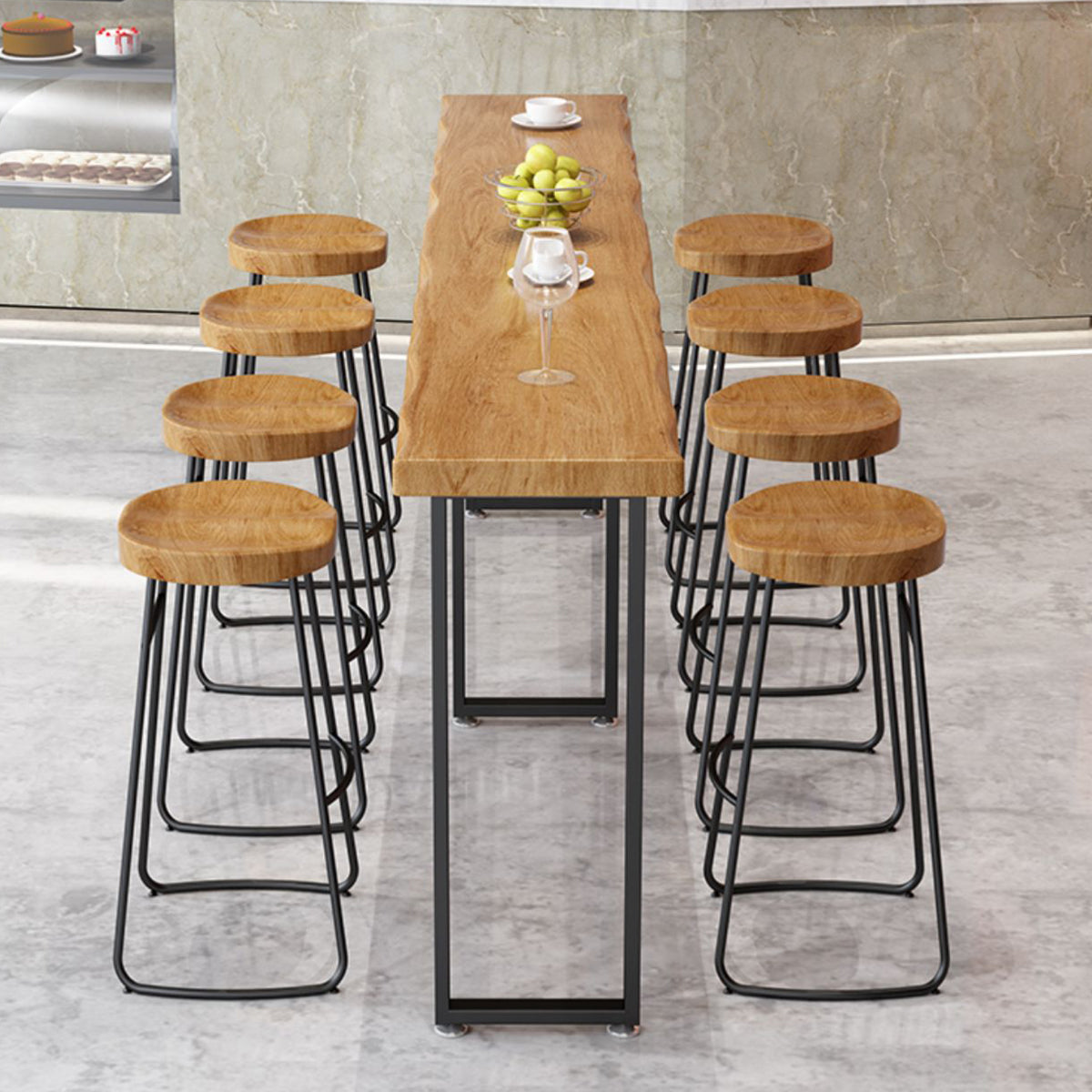 Massief hout dineren krukken eigentijdse armloze barkrukken met voetsteun