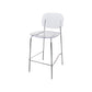 Taburete de barra de metal escandinavo taburete de bar de patio acrílico con base cromada