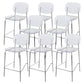 Taburete de barra de metal escandinavo taburete de bar de patio acrílico con base cromada