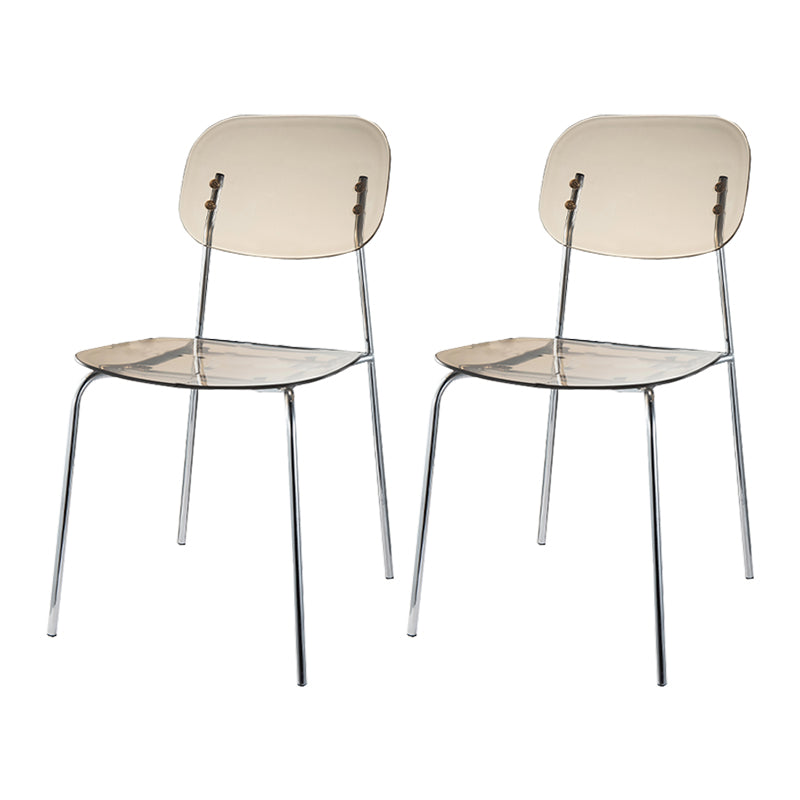 Taburete de barra de metal escandinavo taburete de bar de patio acrílico con base cromada