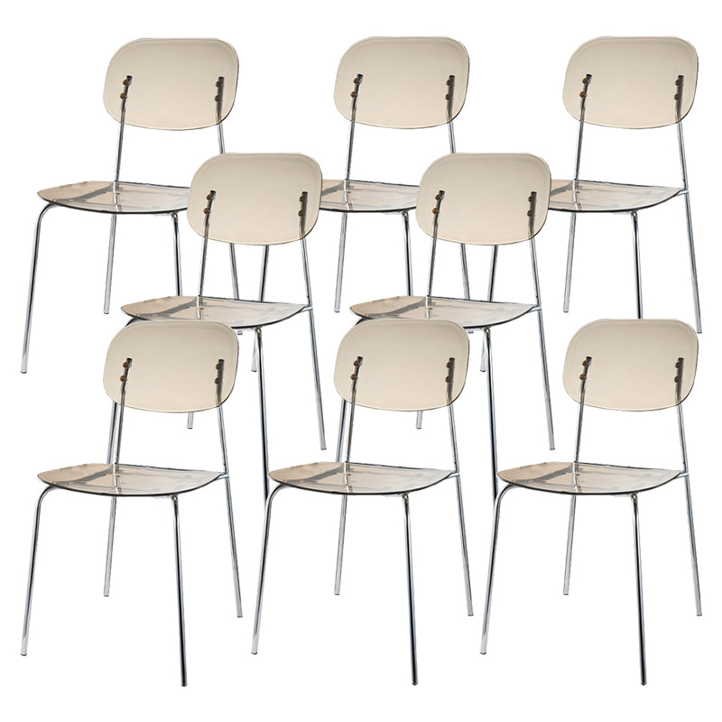 Taburete de barra de metal escandinavo taburete de bar de patio acrílico con base cromada