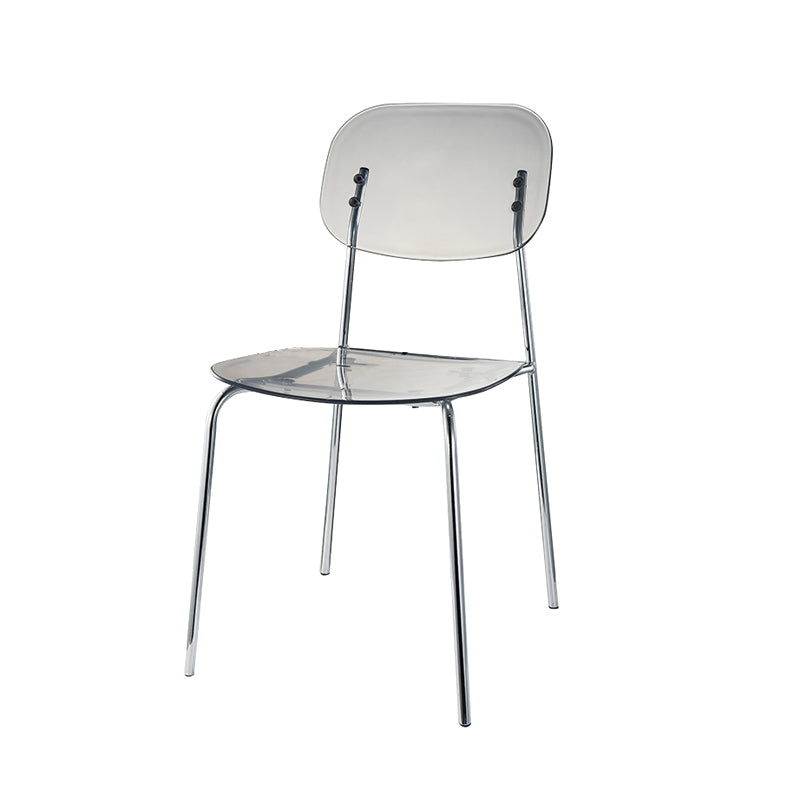 Taburete de barra de metal escandinavo taburete de bar de patio acrílico con base cromada