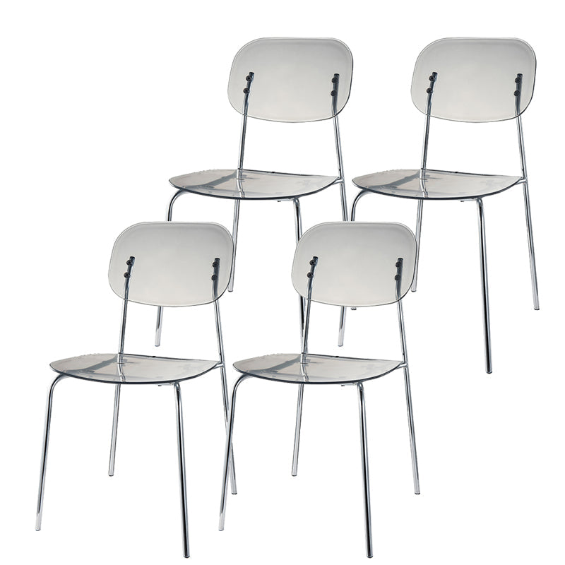 Taburete de barra de metal escandinavo taburete de bar de patio acrílico con base cromada