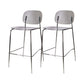 Taburete de barra de metal escandinavo taburete de bar de patio acrílico con base cromada