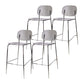 Taburete de barra de metal escandinavo taburete de bar de patio acrílico con base cromada