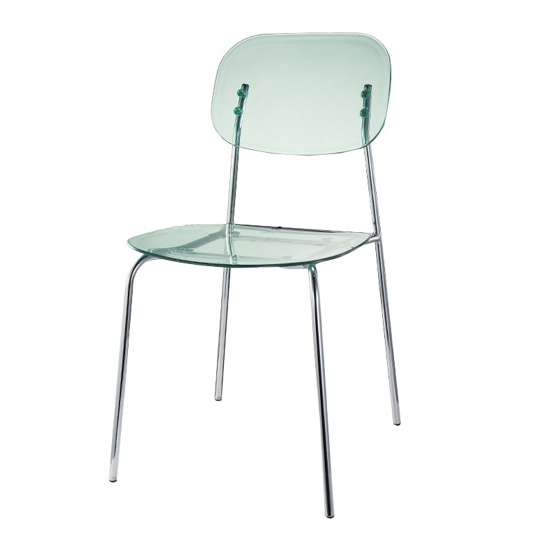 Taburete de barra de metal escandinavo taburete de bar de patio acrílico con base cromada