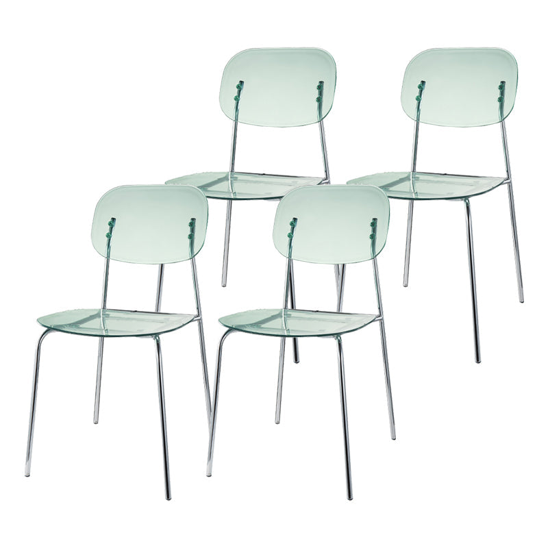 Taburete de barra de metal escandinavo taburete de bar de patio acrílico con base cromada