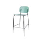 Taburete de barra de metal escandinavo taburete de bar de patio acrílico con base cromada