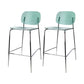 Taburete de barra de metal escandinavo taburete de bar de patio acrílico con base cromada