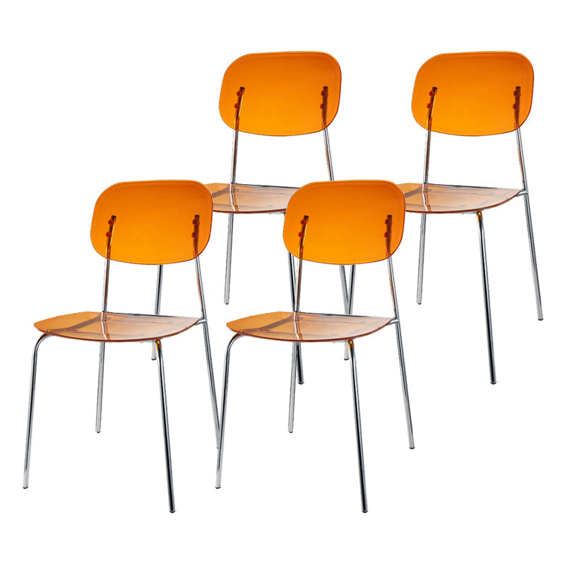 Taburete de barra de metal escandinavo taburete de bar de patio acrílico con base cromada