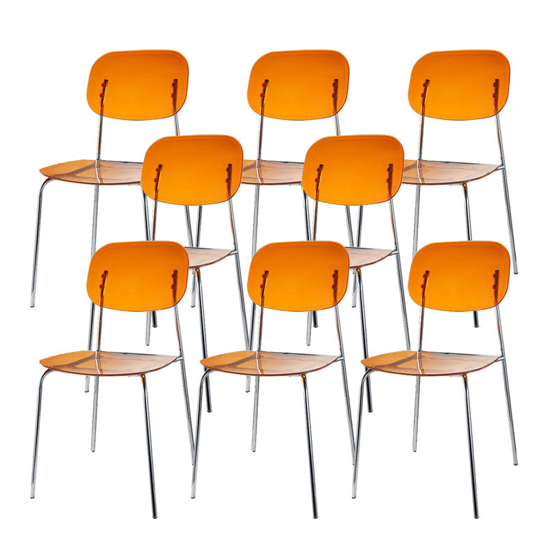 Taburete de barra de metal escandinavo taburete de bar de patio acrílico con base cromada