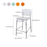 Scandinavian Metal Bar Stool Acrylic Patio Bar Stool with Chrome Base