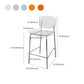 Taburete de barra de metal escandinavo taburete de bar de patio acrílico con base cromada