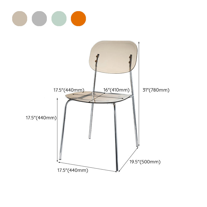 Taburete de barra de metal escandinavo taburete de bar de patio acrílico con base cromada