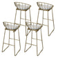 Armless Dining Stools Glam Upholstered Bar Stools with Metal Base White 4 Piece Set Clearhalo 'Bar Furniture' 'Bar Stools' 'bar_stools' 'furn' 'furn_bar_stools' 'Furniture' 'Kitchen & Dining Furniture' 7016532