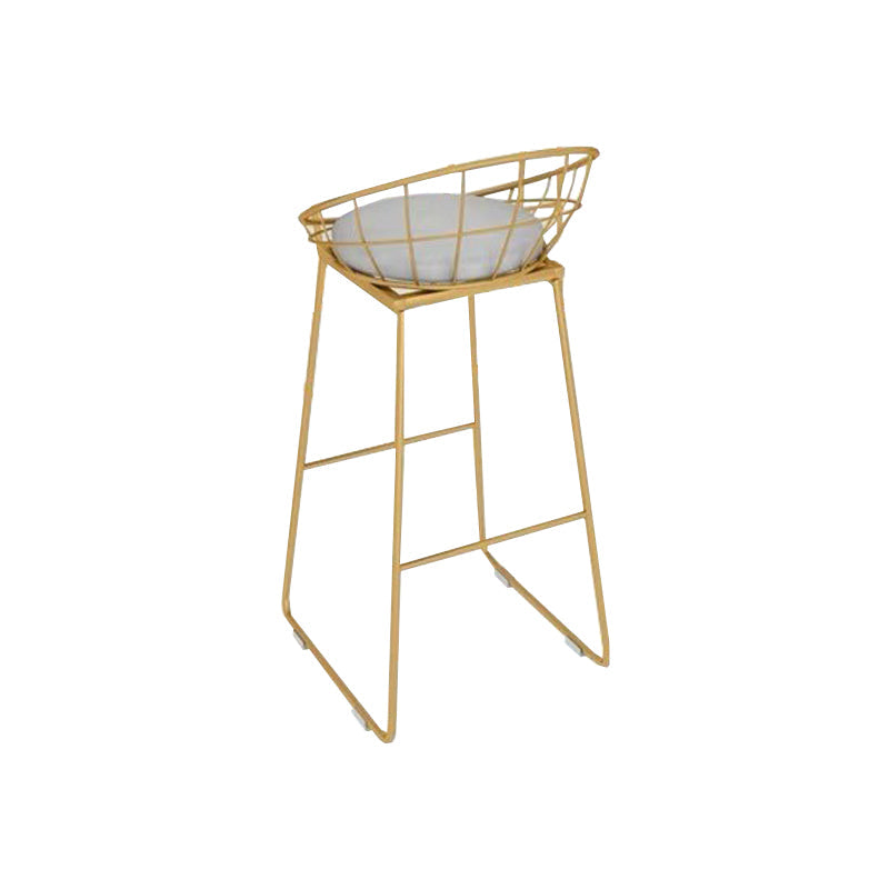 Armless Dining Stools Glam Upholstered Bar Stools with Metal Base Clearhalo 'Bar Furniture' 'Bar Stools' 'bar_stools' 'furn' 'furn_bar_stools' 'Furniture' 'Kitchen & Dining Furniture' 7016533