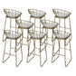 Armless Dining Stools Glam Upholstered Bar Stools with Metal Base White 8 Piece Set Clearhalo 'Bar Furniture' 'Bar Stools' 'bar_stools' 'furn' 'furn_bar_stools' 'Furniture' 'Kitchen & Dining Furniture' 7016535