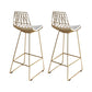 Armless Dining Stools Glam Upholstered Bar Stools with Metal Base Gold 2 Piece Set Clearhalo 'Bar Furniture' 'Bar Stools' 'bar_stools' 'furn' 'furn_bar_stools' 'Furniture' 'Kitchen & Dining Furniture' 7016537