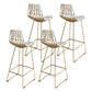 Armless Dining Stools Glam Upholstered Bar Stools with Metal Base Gold 4 Piece Set Clearhalo 'Bar Furniture' 'Bar Stools' 'bar_stools' 'furn' 'furn_bar_stools' 'Furniture' 'Kitchen & Dining Furniture' 7016538