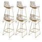Armless Dining Stools Glam Upholstered Bar Stools with Metal Base Gold 6 Piece Set Clearhalo 'Bar Furniture' 'Bar Stools' 'bar_stools' 'furn' 'furn_bar_stools' 'Furniture' 'Kitchen & Dining Furniture' 7016539