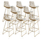 Armless Dining Stools Glam Upholstered Bar Stools with Metal Base Gold 8 Piece Set Clearhalo 'Bar Furniture' 'Bar Stools' 'bar_stools' 'furn' 'furn_bar_stools' 'Furniture' 'Kitchen & Dining Furniture' 7016540