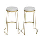 Armless Dining Stools Glam Upholstered Bar Stools with Metal Base White-Gold 2 Piece Set Clearhalo 'Bar Furniture' 'Bar Stools' 'bar_stools' 'furn' 'furn_bar_stools' 'Furniture' 'Kitchen & Dining Furniture' 7016541