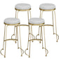 Armless Dining Stools Glam Upholstered Bar Stools with Metal Base White-Gold 4 Piece Set Clearhalo 'Bar Furniture' 'Bar Stools' 'bar_stools' 'furn' 'furn_bar_stools' 'Furniture' 'Kitchen & Dining Furniture' 7016542