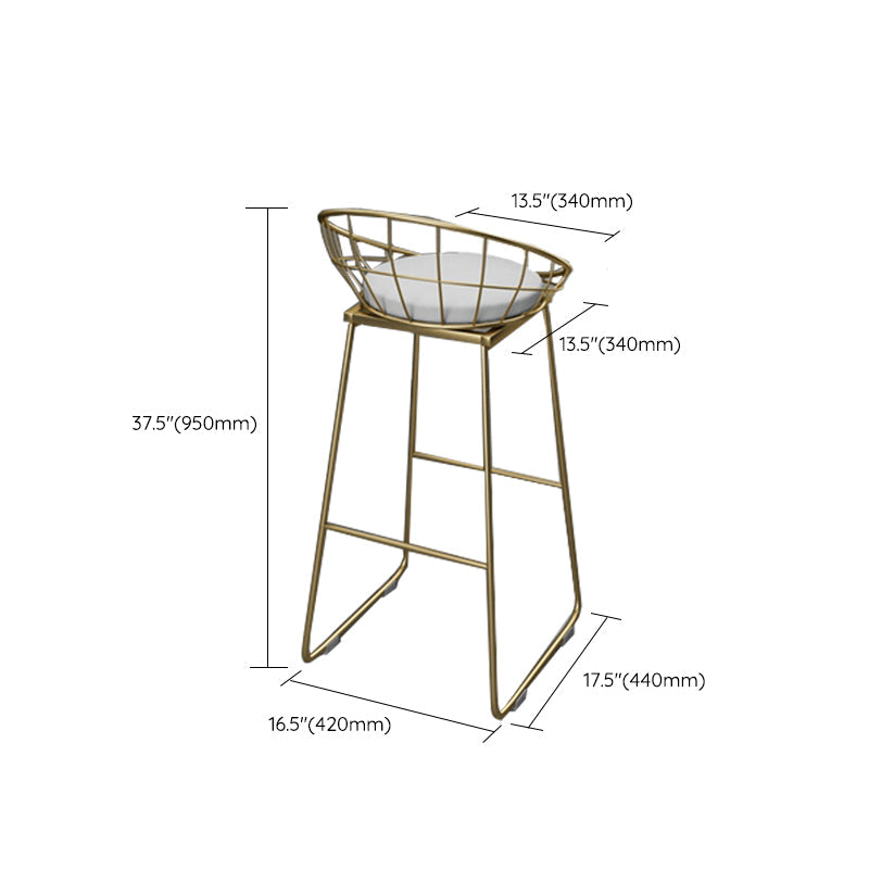 Armless Dining Stools Glam Upholstered Bar Stools with Metal Base Clearhalo 'Bar Furniture' 'Bar Stools' 'bar_stools' 'furn' 'furn_bar_stools' 'Furniture' 'Kitchen & Dining Furniture' 7016545