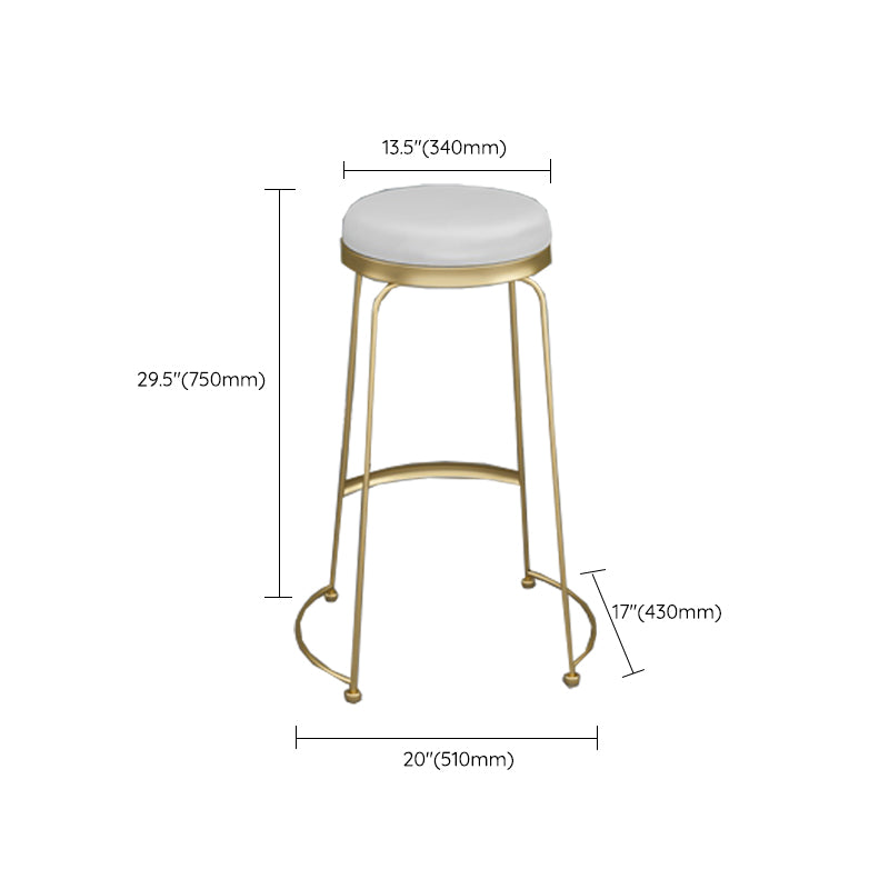 Armless Dining Stools Glam Upholstered Bar Stools with Metal Base Clearhalo 'Bar Furniture' 'Bar Stools' 'bar_stools' 'furn' 'furn_bar_stools' 'Furniture' 'Kitchen & Dining Furniture' 7016547
