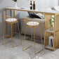 Low Back Dining Stools Round Armless Bar Stools with Footrest