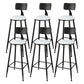 Low Back Dining Stools Round Armless Bar Stools with Footrest