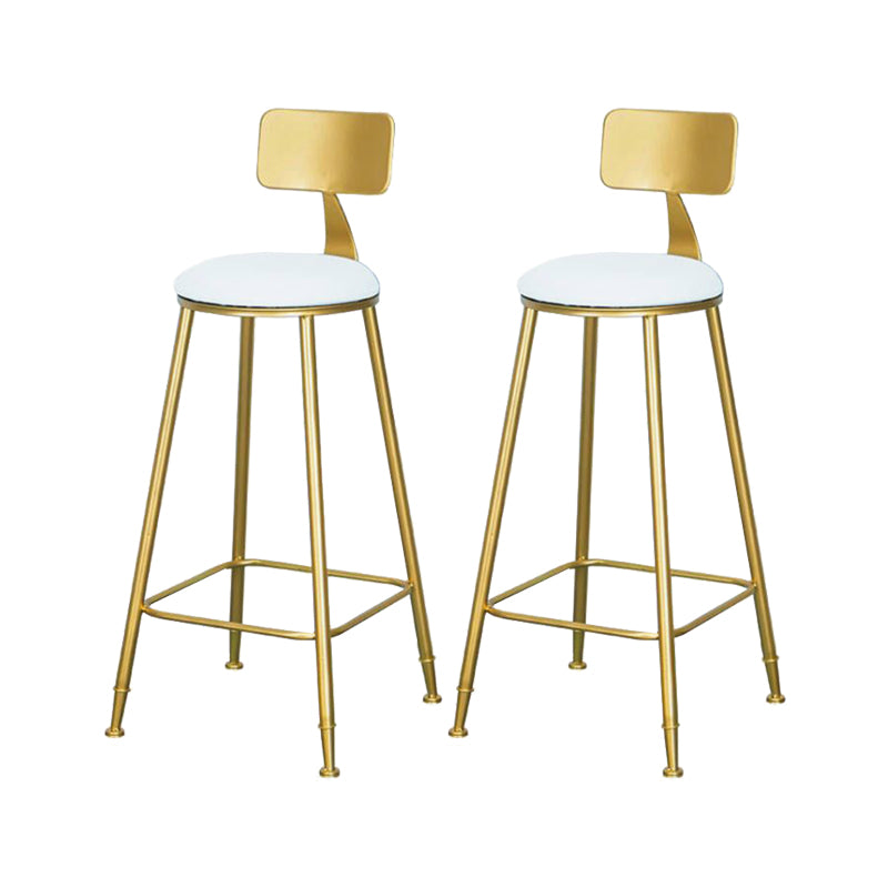 Low Back Dining Stools Round Armless Bar Stools with Footrest