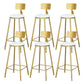 Low Back Dining Stools Round Armless Bar Stools with Footrest